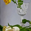 CrystalGoblet&YellowRose